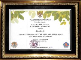 Piagam Penghargaan lomba kebersihan antar SKPD dan Kelurahan se Kabupaten Buleleng