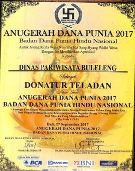 Piagam Anugrah Dana Punia 2017 Badan Dana Punia Hindu Indonesia
